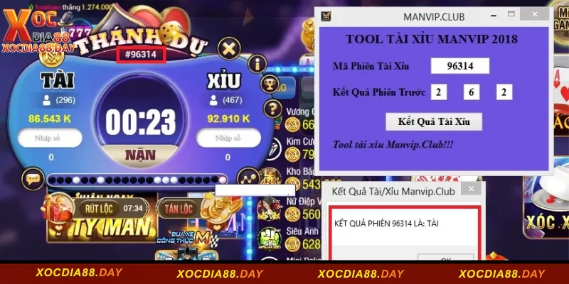 Tool hack Tài xỉu Xocdia88 Tool Manvip